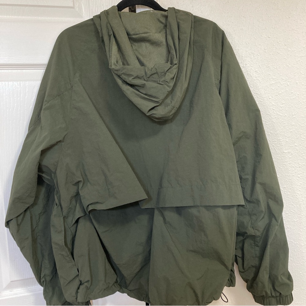 Ocean Pacific Men’s Windbreaker Jacket Green with Stand-Up Collar Hooded Sz L - Picture 2 of 16